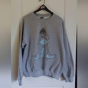 SHY EEYORE UNISEX MEDIUM GILDAN HEAVY BLEND ATHLETIC HEATHER SWEATSHIRT